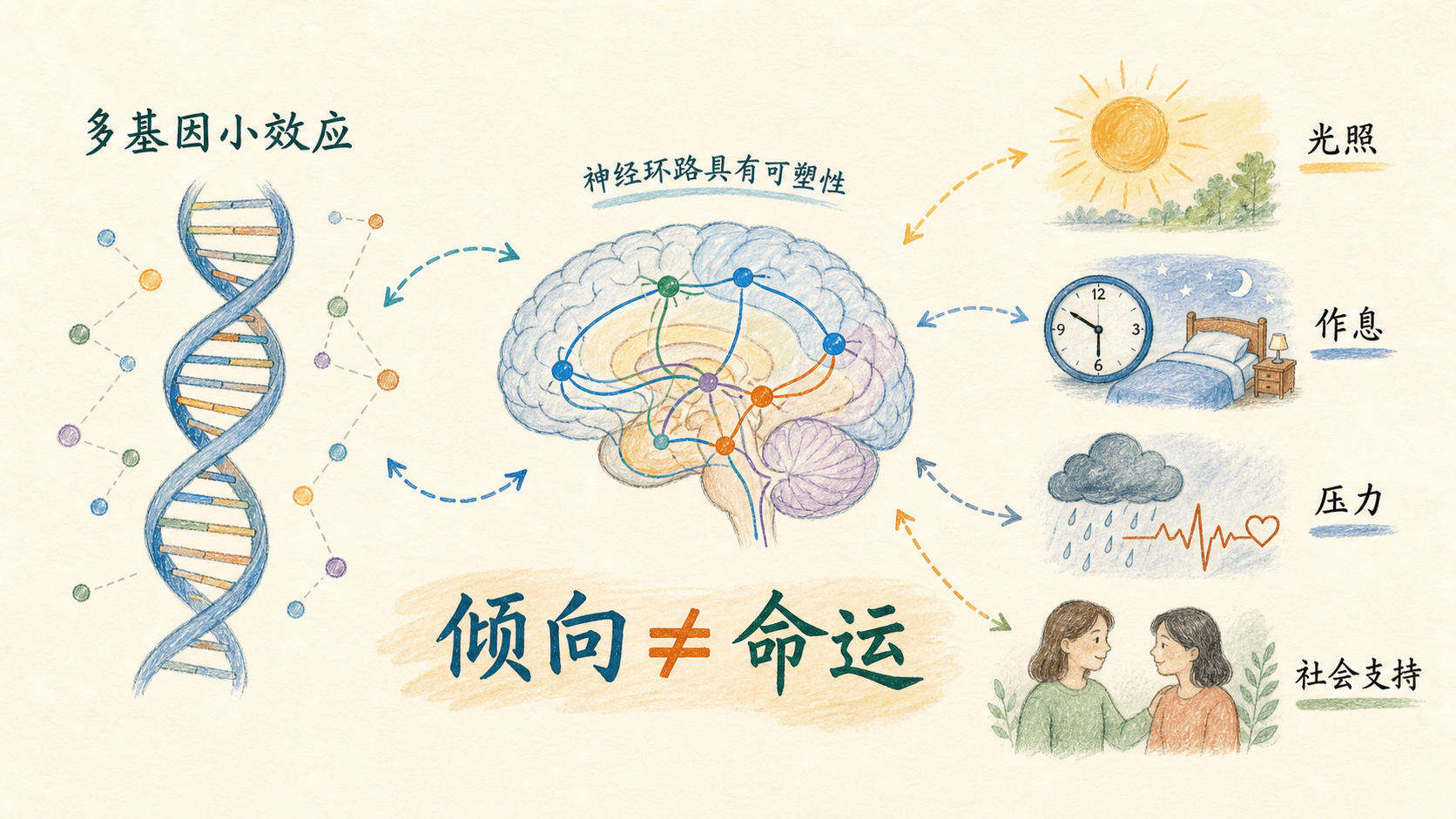 DNA、环境线索与可塑性大脑共同塑造睡眠和情绪