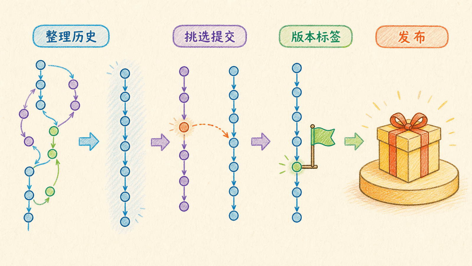 从整理历史到创建版本标签并发布