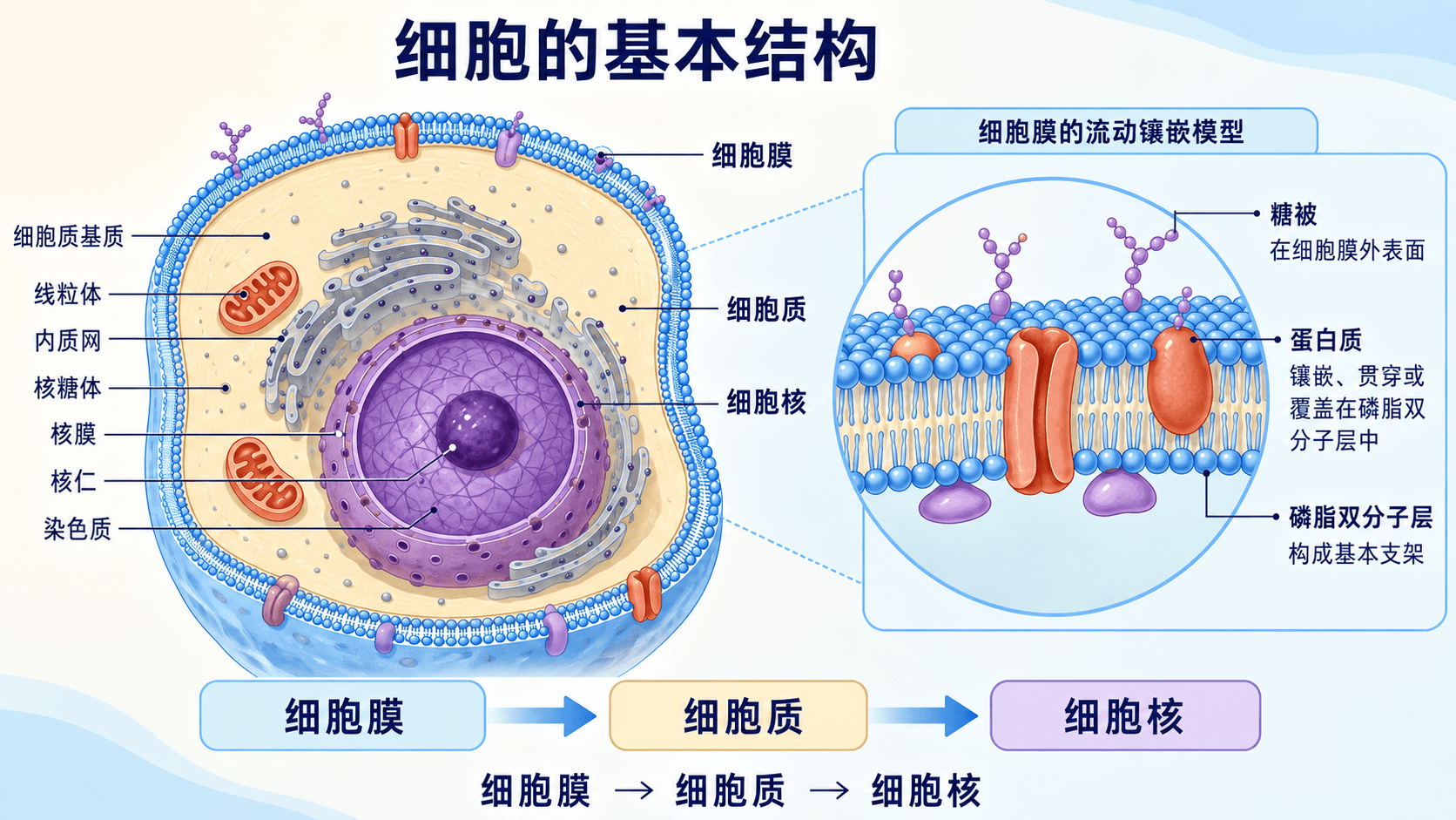 动物细胞的基本结构及细胞膜流动镶嵌模型