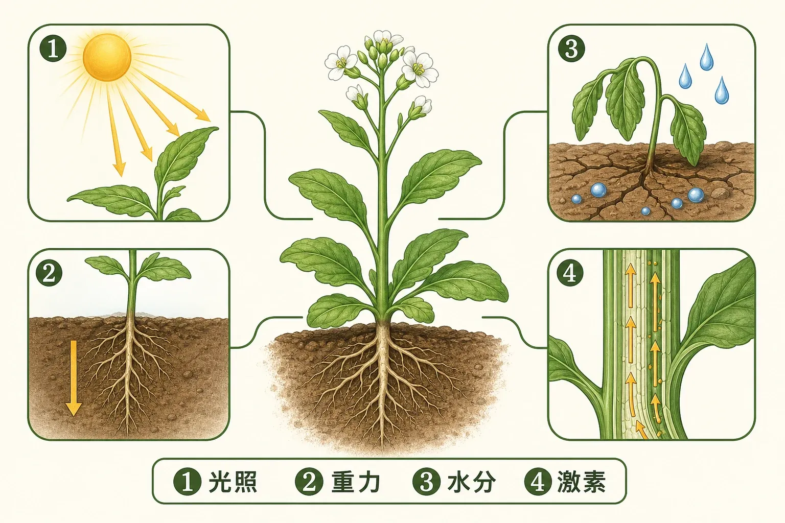 植物生命活动调节总览:环境信号、植物激素、细胞响应与生长发育结果的关系