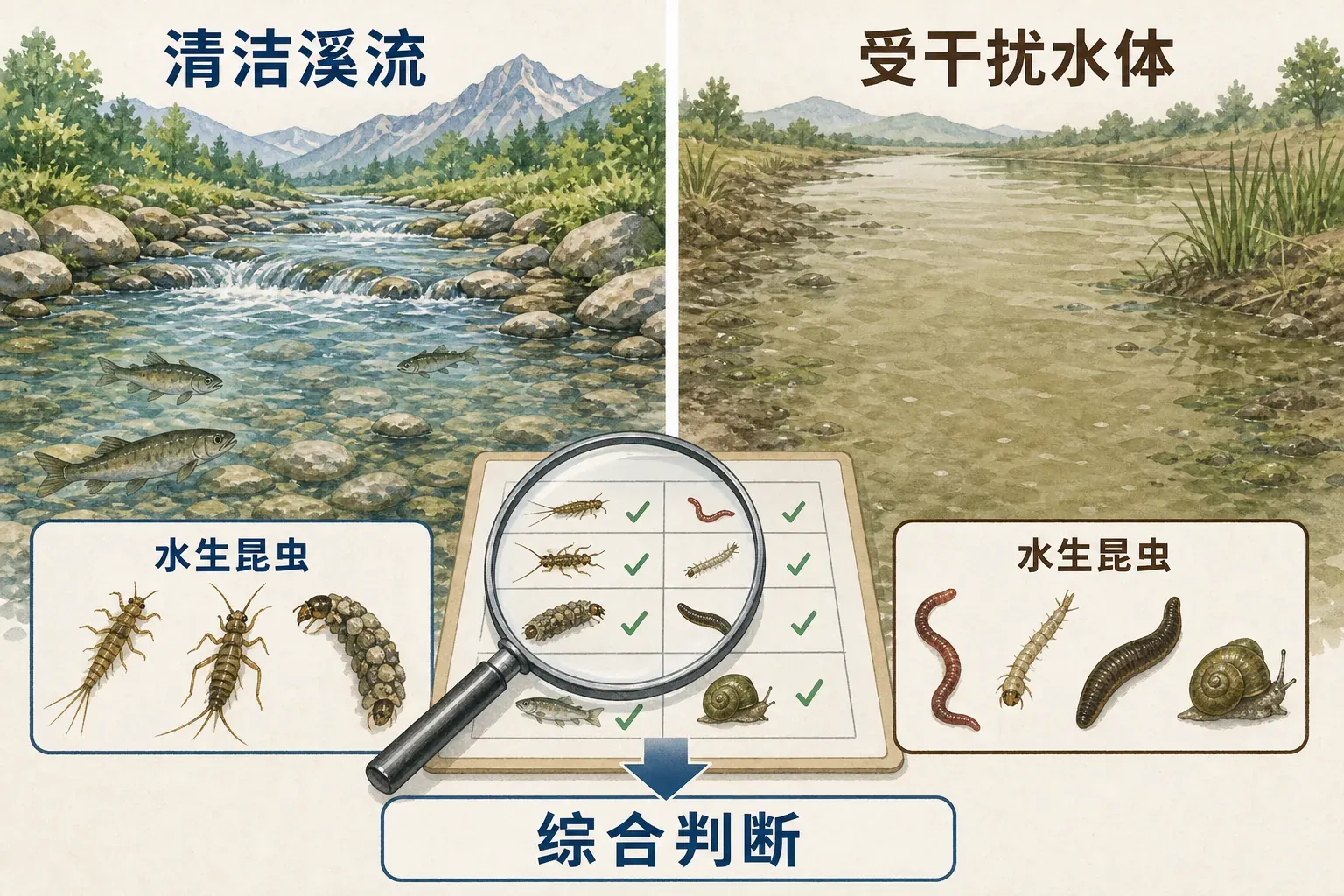 水体生物监测:以敏感生物的出现情况判断环境变化