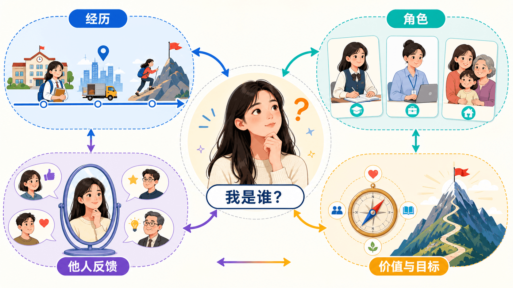 自我概念由经历、角色、反馈和目标共同塑造
