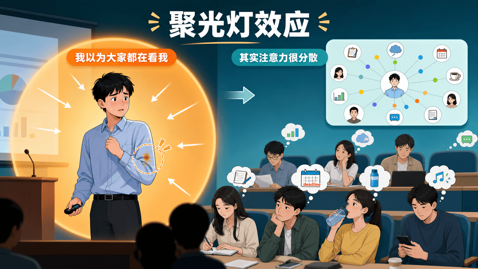 观众的注意力并不只在发言者身上