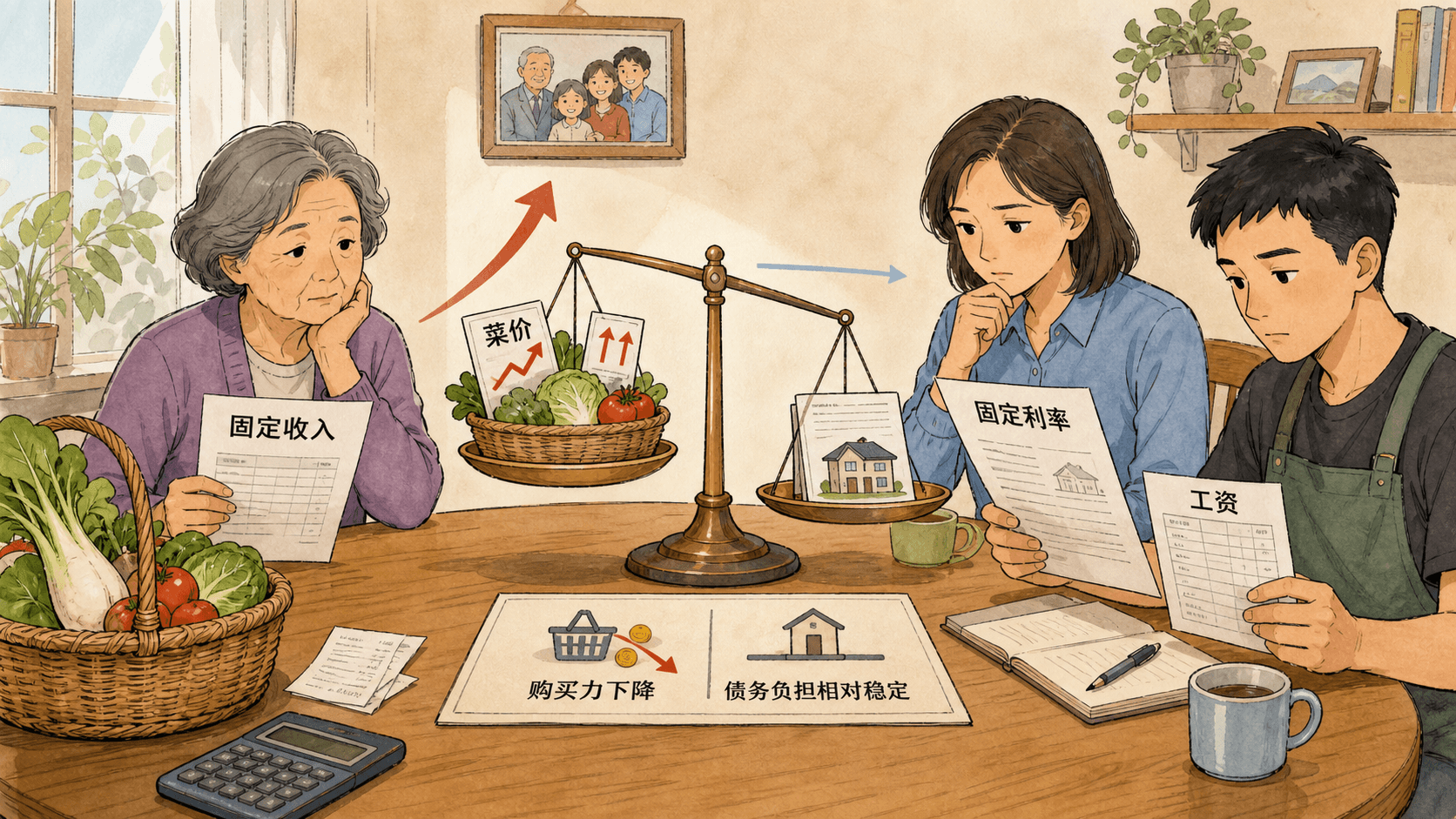 不同收入、储蓄与负债位置受到通胀影响的差异