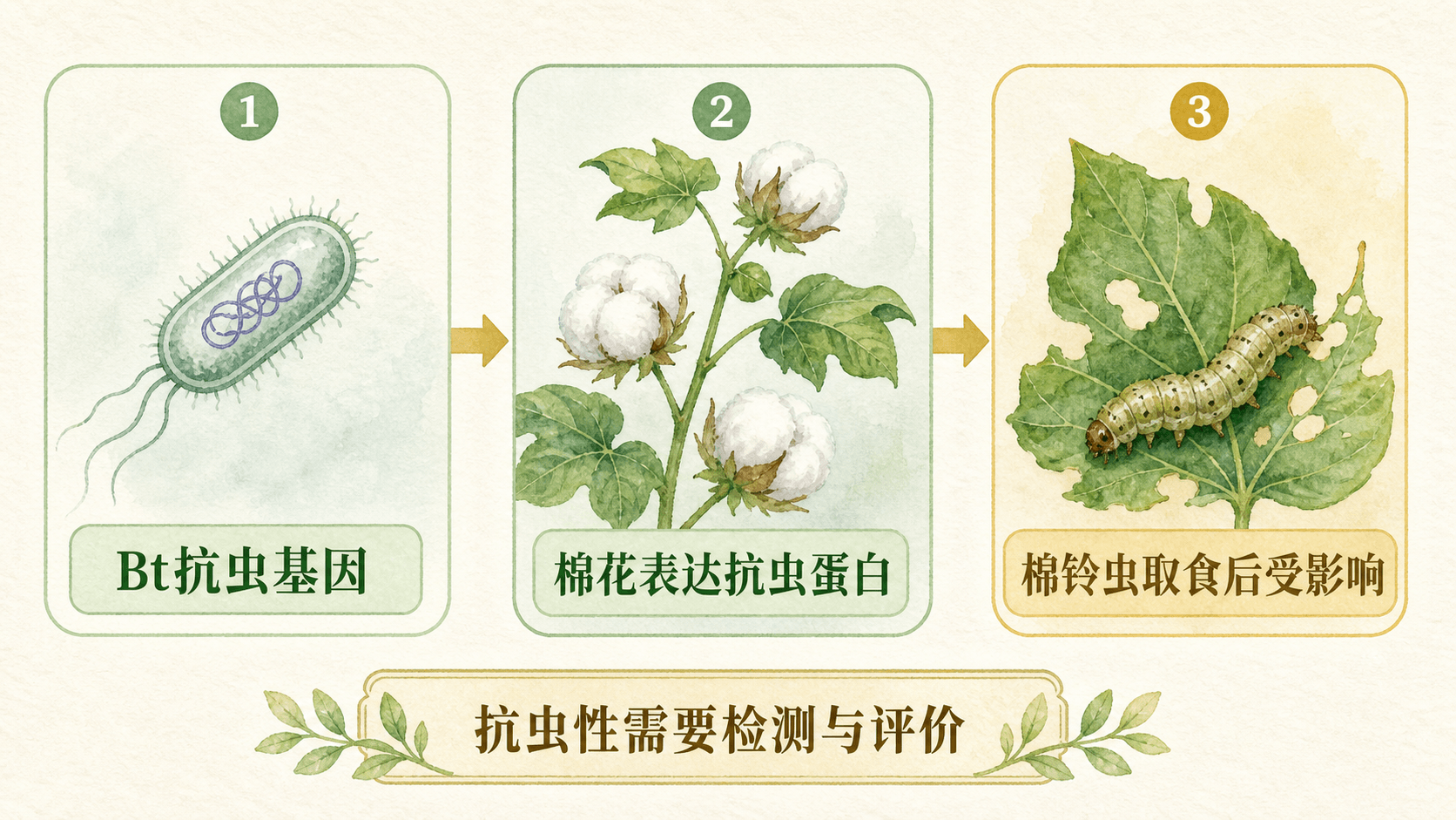Bt抗虫基因导入棉花并使棉花表现抗虫性的示意图