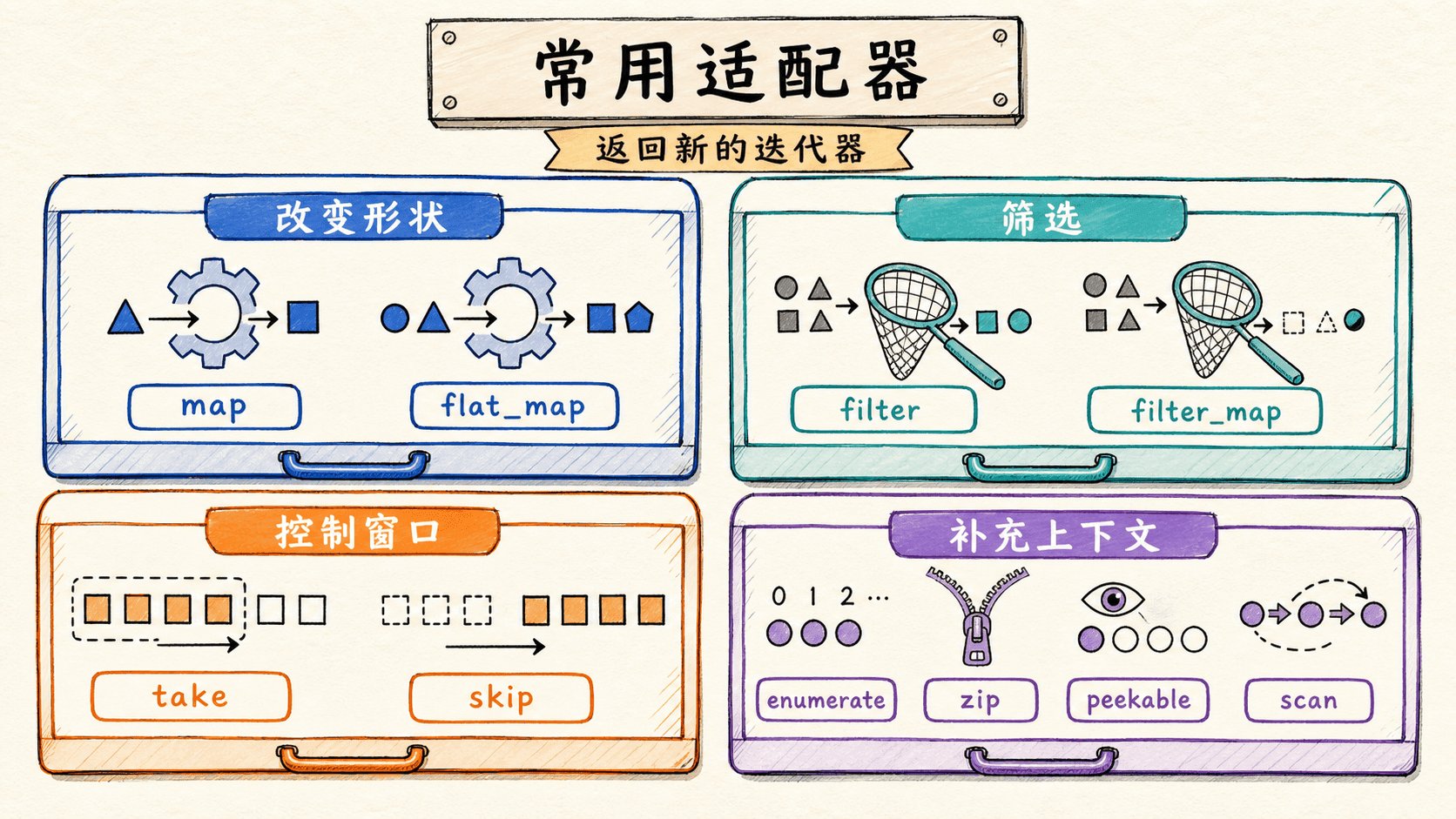 Rust 迭代器适配器工具箱手绘图