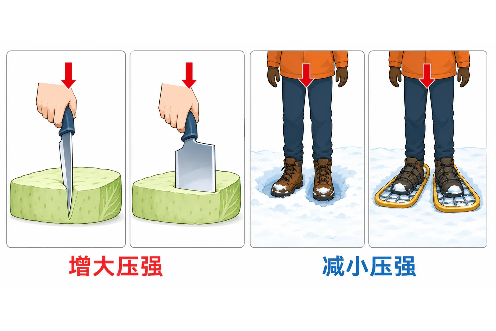 生活中增大和减小压强的实例对比
