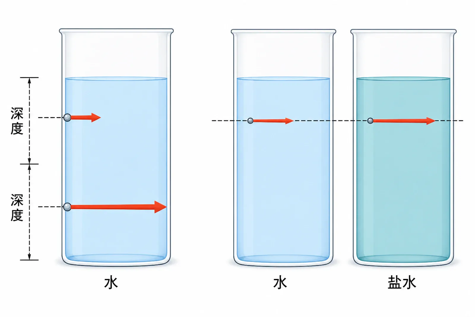 液体压强随深度和密度变化的对比