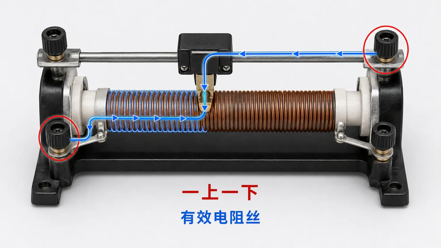 滑动变阻器的结构、有效接线方式和电流路径
