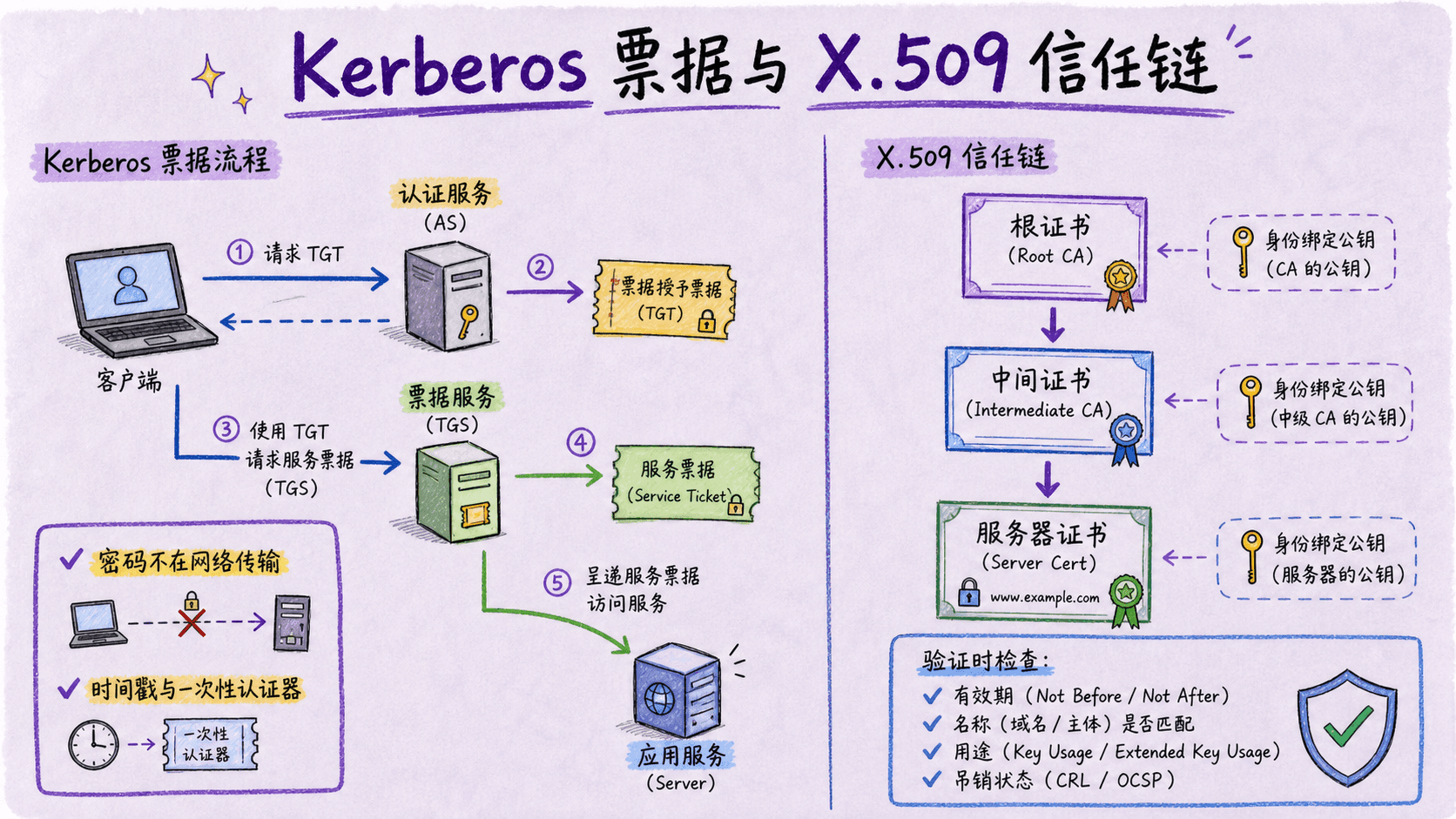 Kerberos票据与X.509信任链