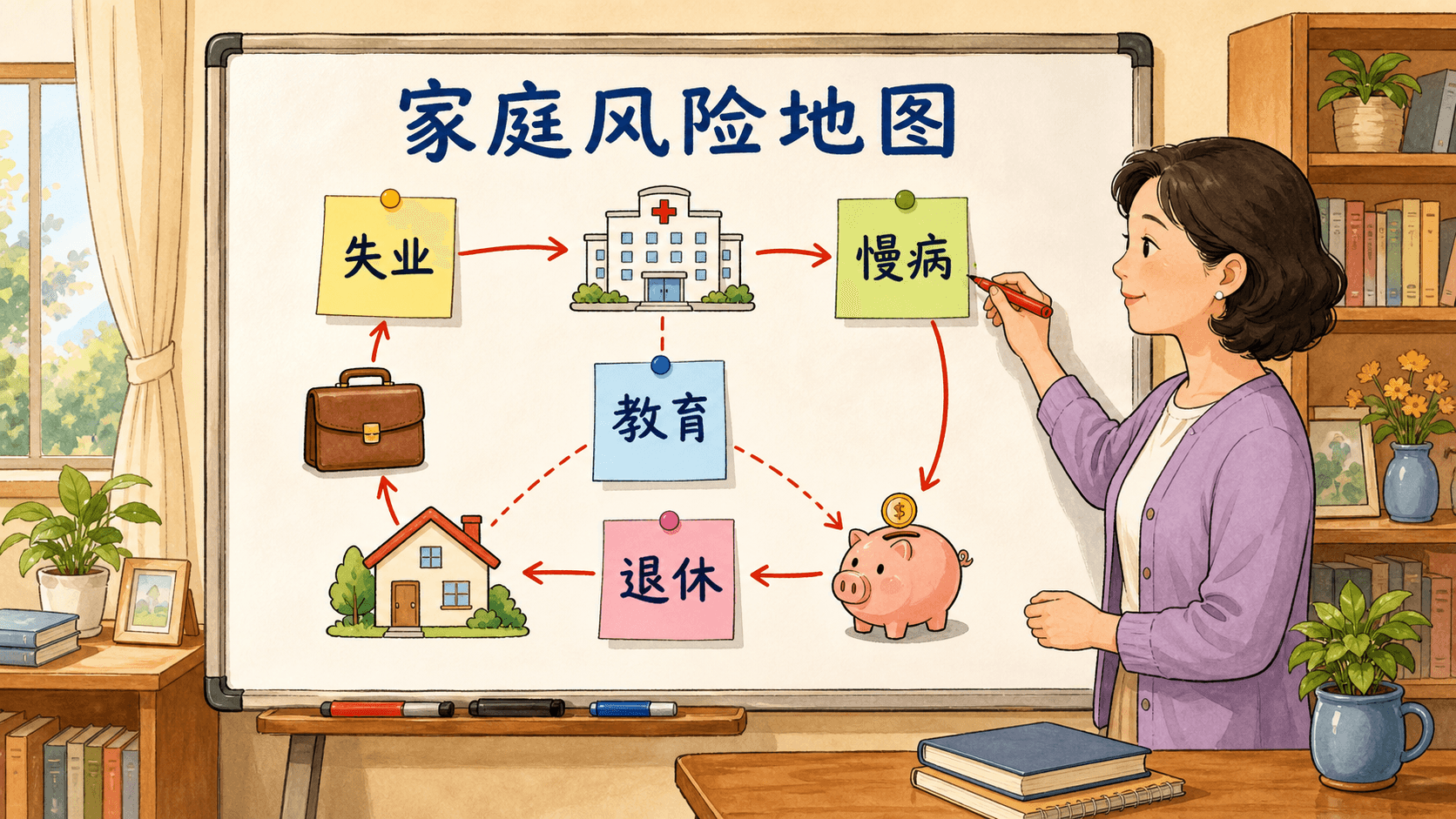 家庭风险连锁示意图