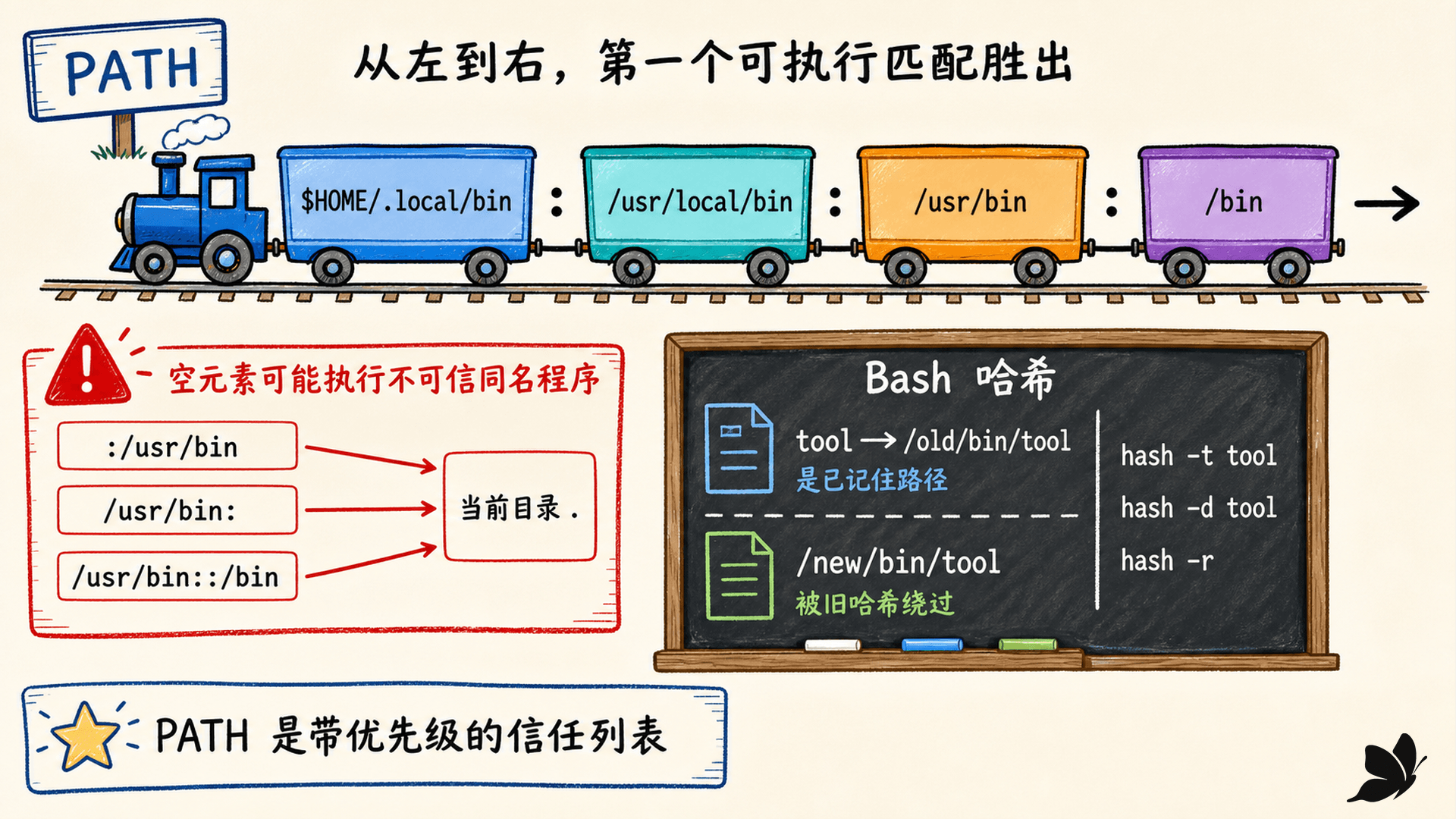 PATH 从左到右搜索与空元素风险