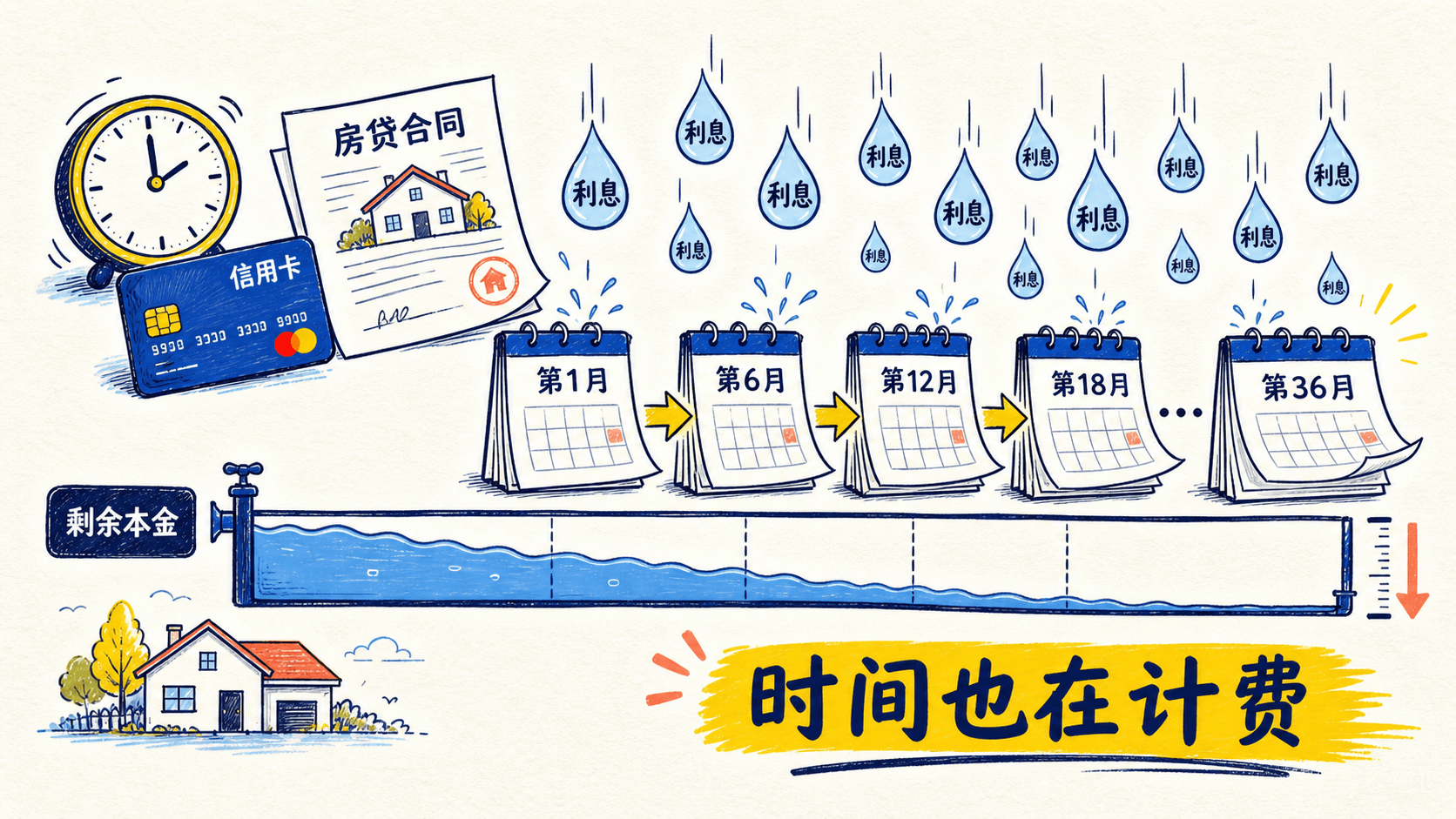 日历翻页时利息仍在随时间累积