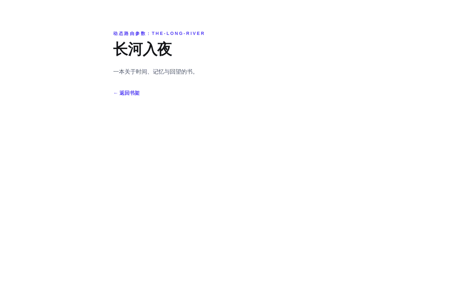 动态 slug 被 App Router 交给同一详情页面后的结果