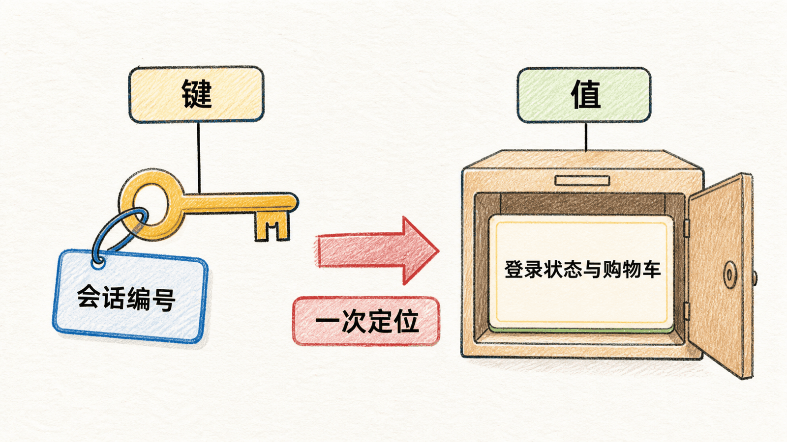 键值模型就像用钥匙打开对应储物格