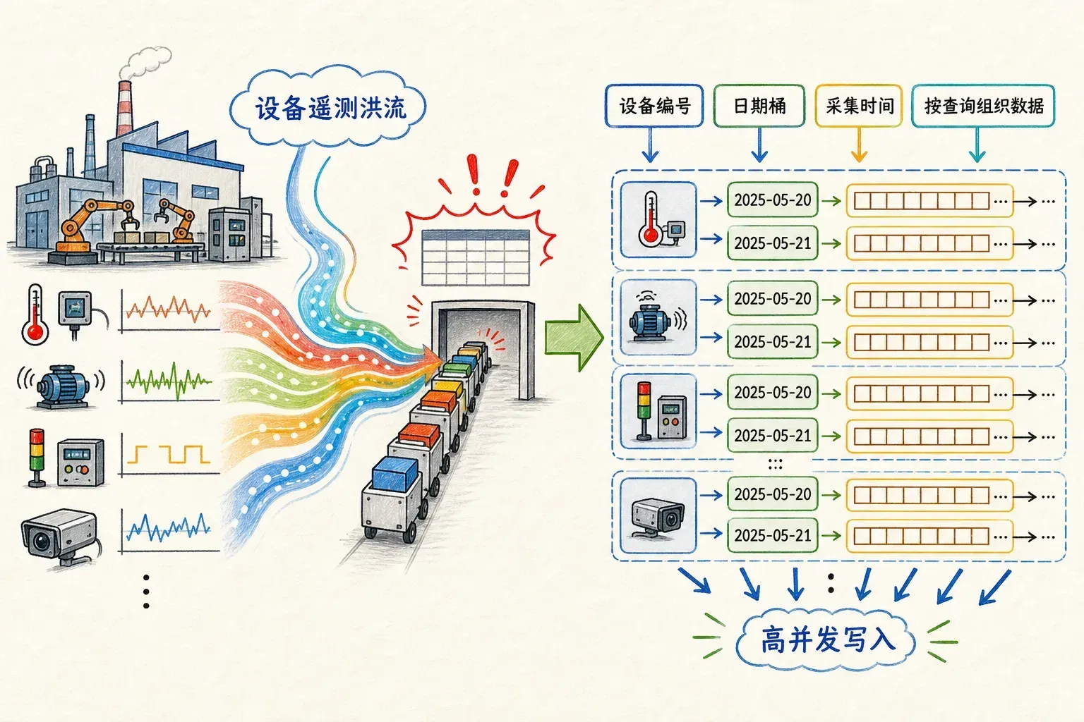 自动化设备遥测进入列族存储的场景