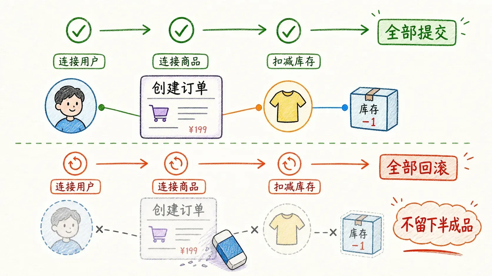 订单子图的整体提交与整体回滚