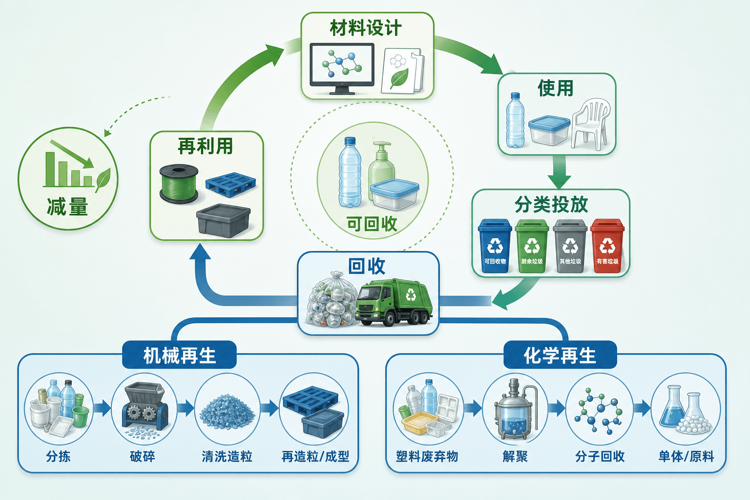 高分子材料生命周期:减量、使用、分类与再生