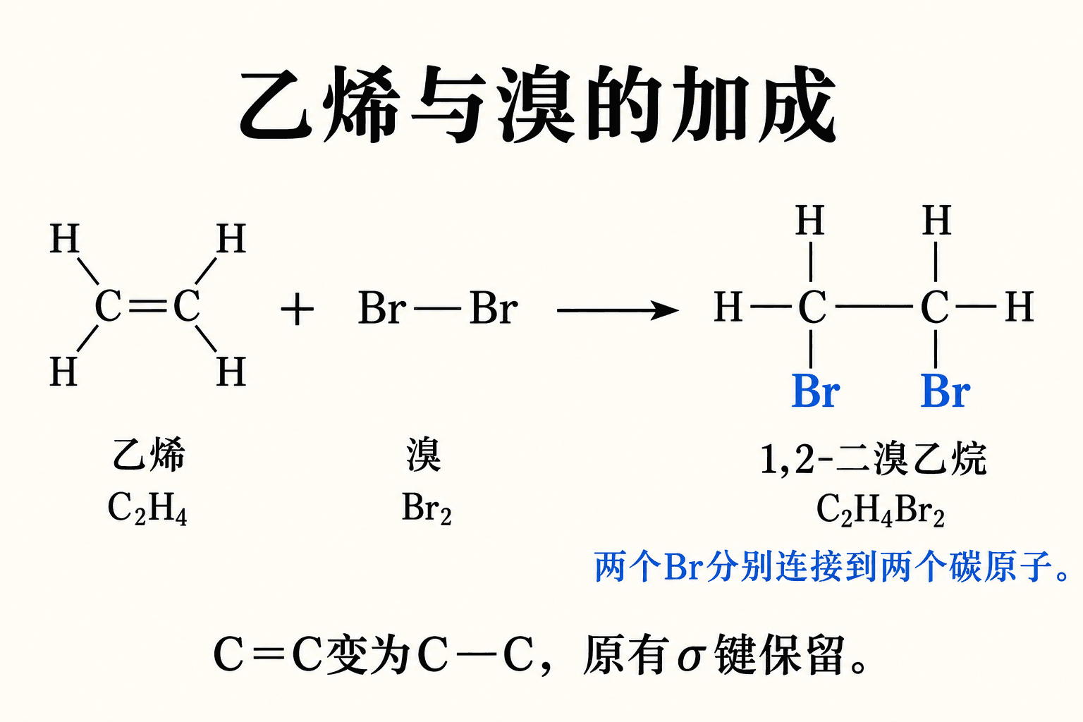 乙烯与溴发生加成反应