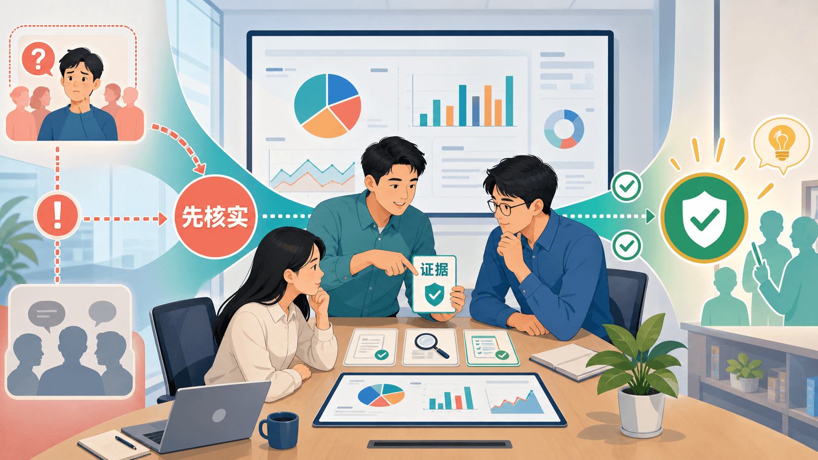 不确定任务中先核实证据而不是跟随人数