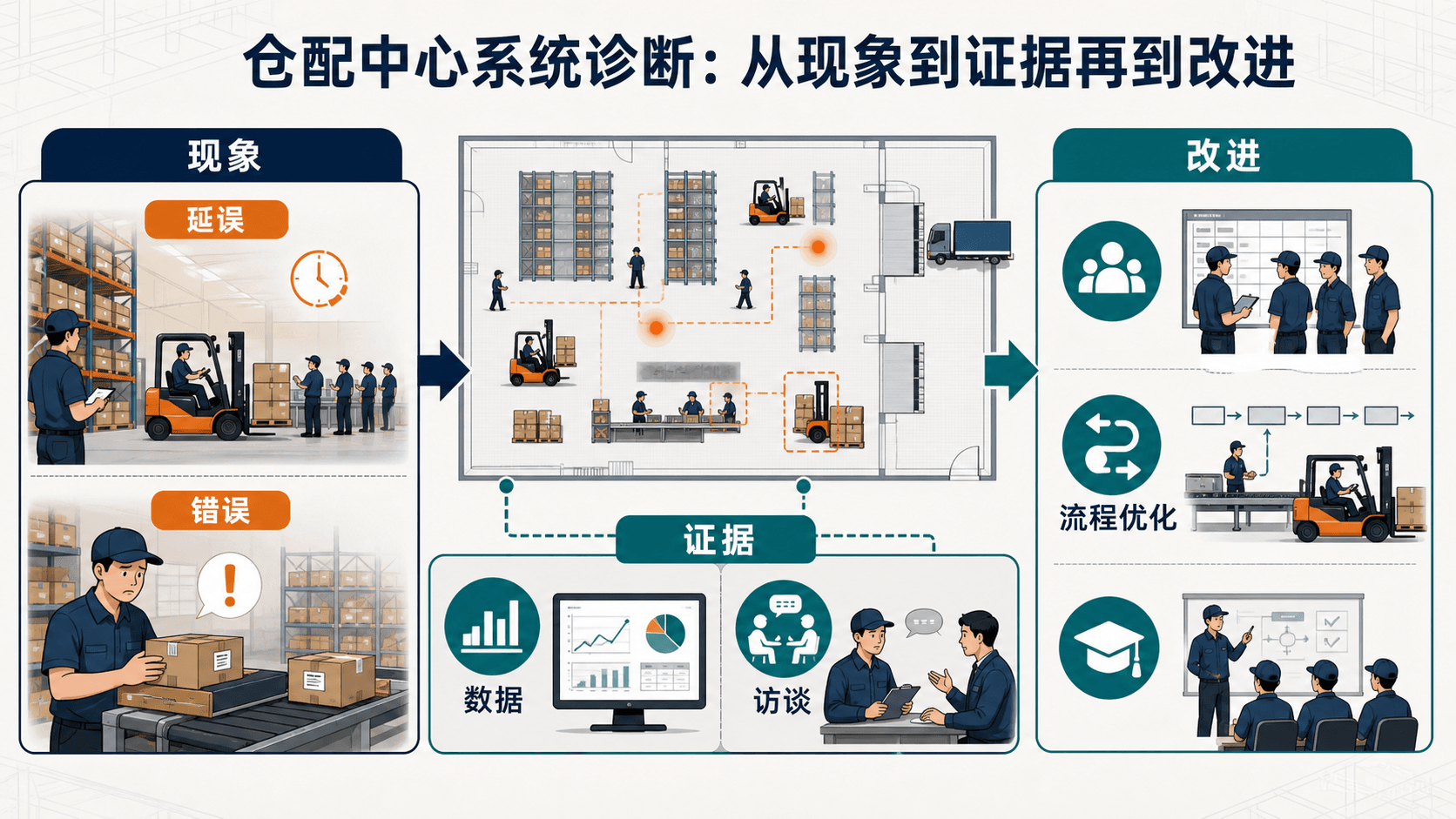 仓配中心系统诊断:从现象到证据再到改进