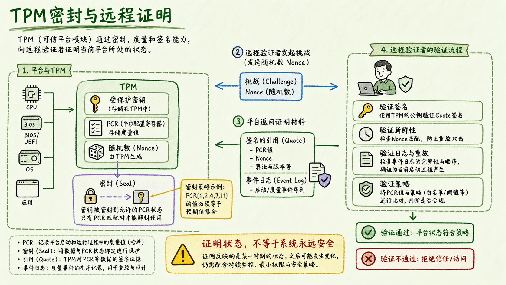 TPM密封与远程证明验证流程