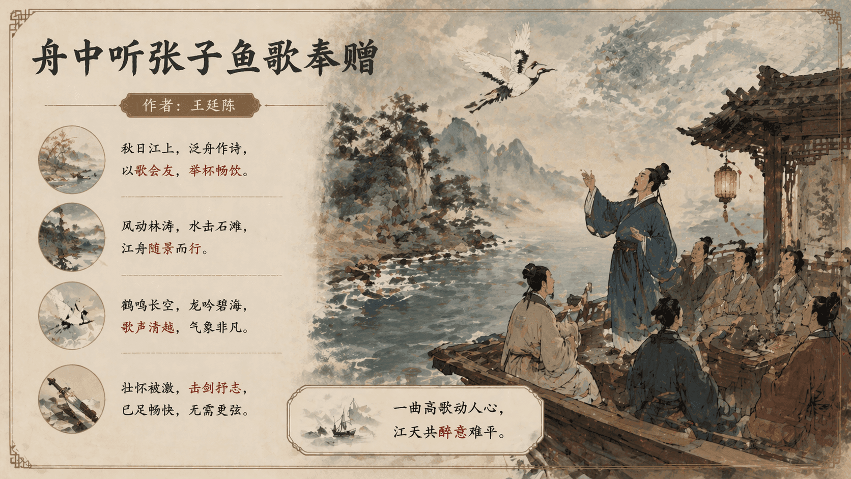 舟中听张子鱼歌奉赠