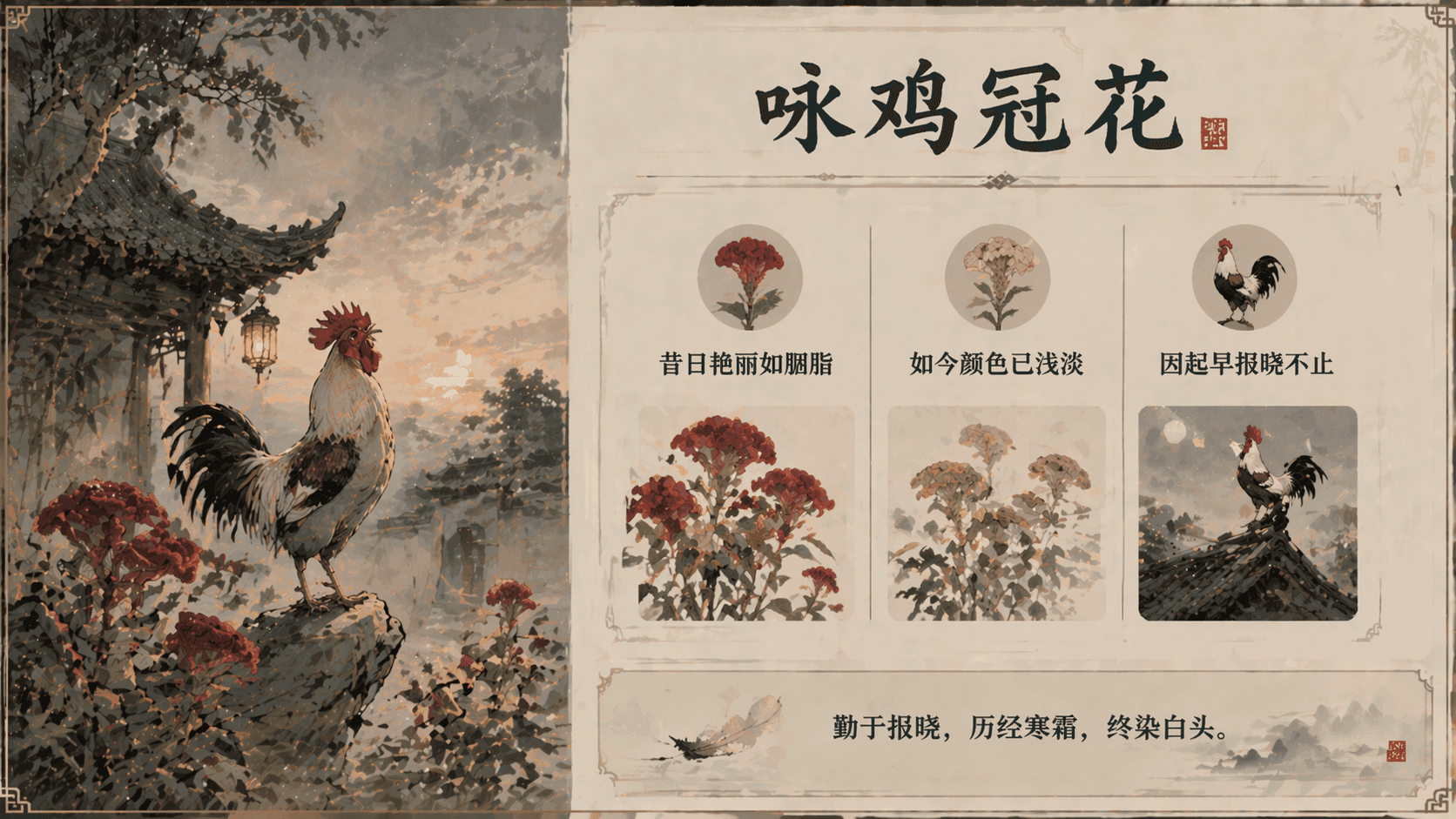 咏鸡冠花