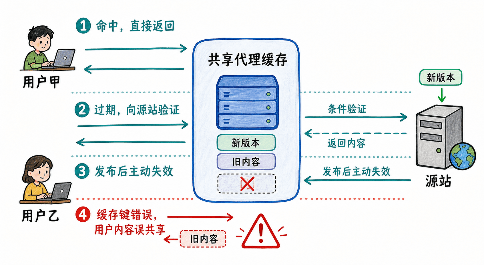 共享代理缓存的命中、验证、失效与误共享风险