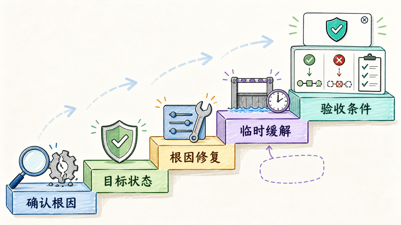 从根因到验收的修复阶梯