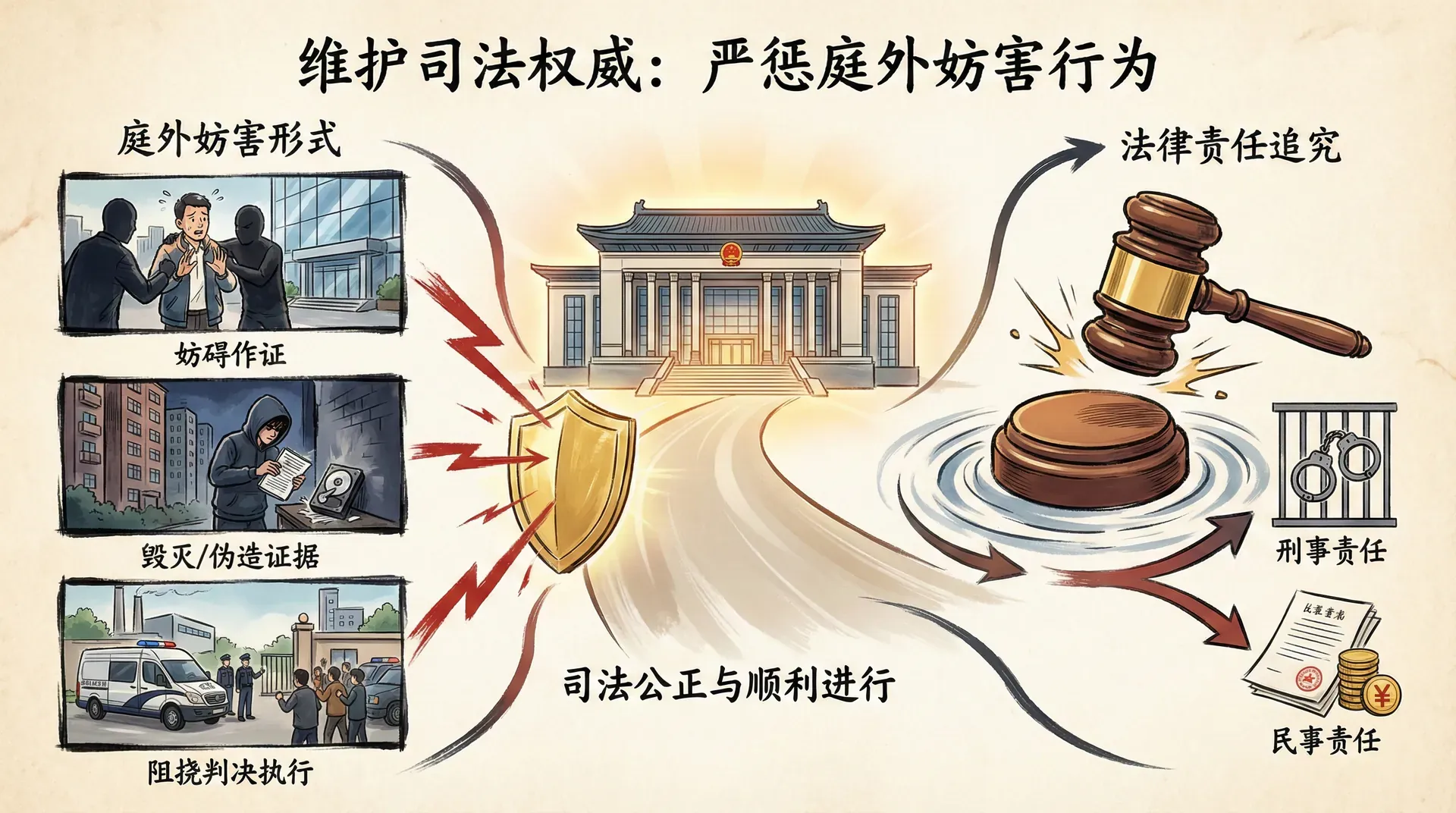 妨害作证与拒不执行判决