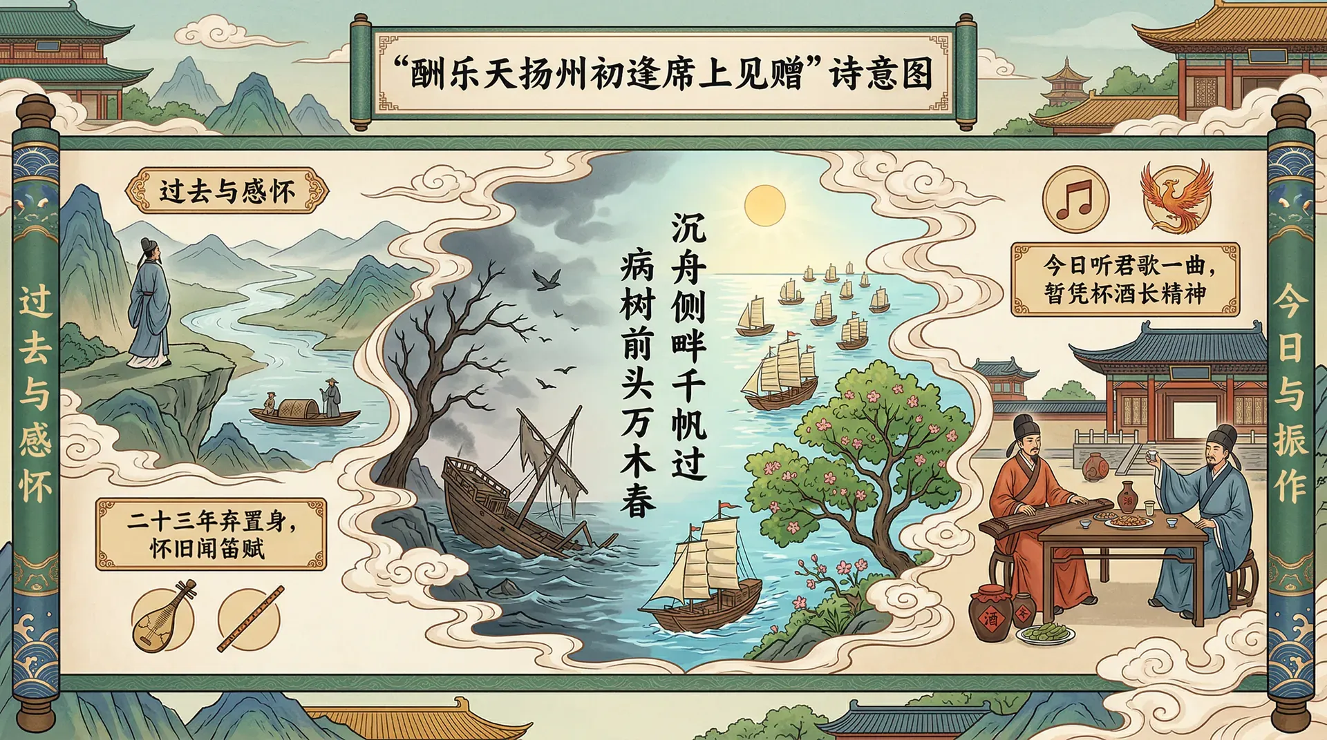 酬乐天扬州初逢席上见赠