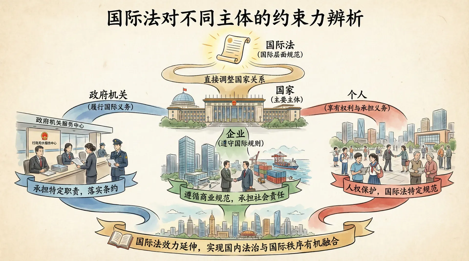 国际法对不同主体的约束力