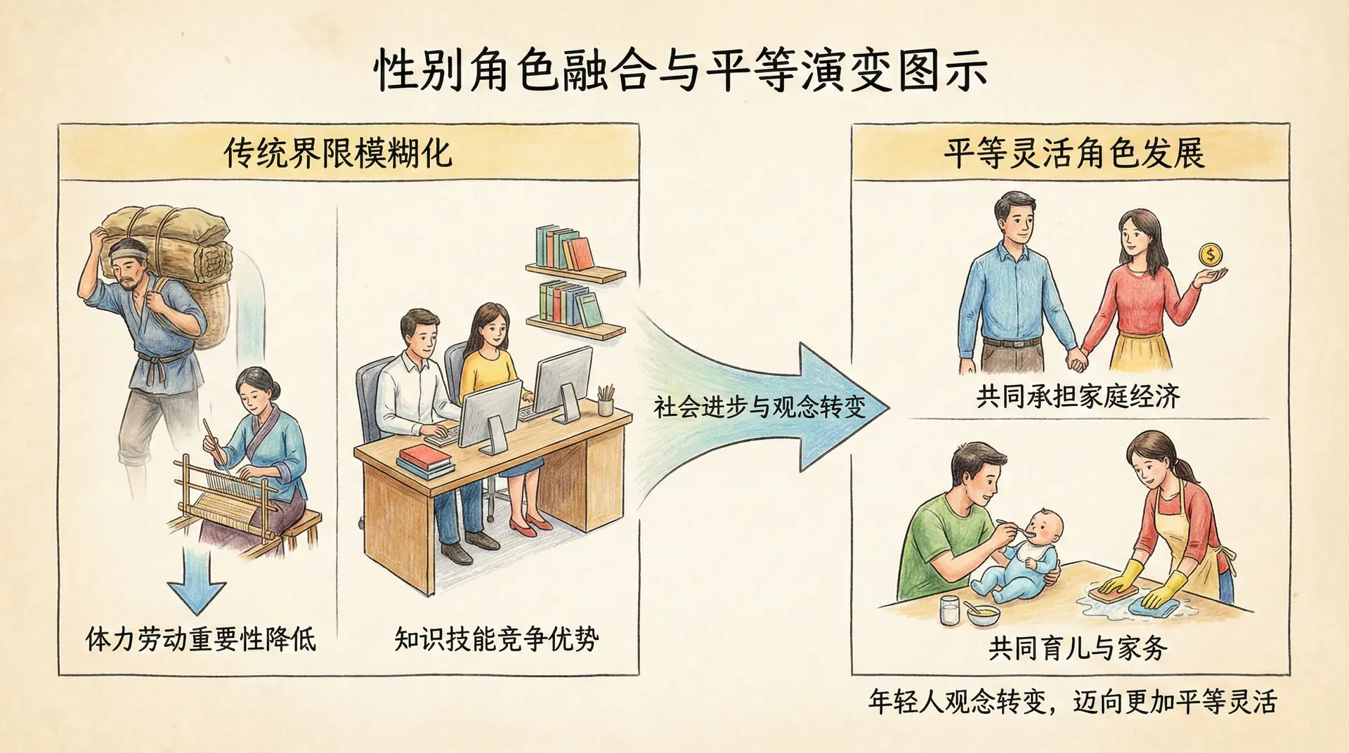 性别角色的融合趋势