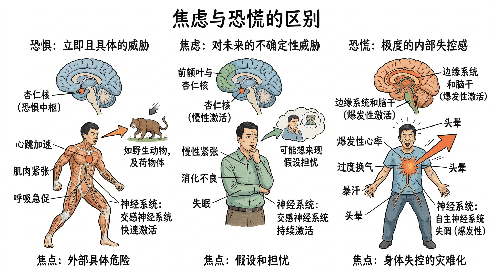 焦虑与恐慌的区别