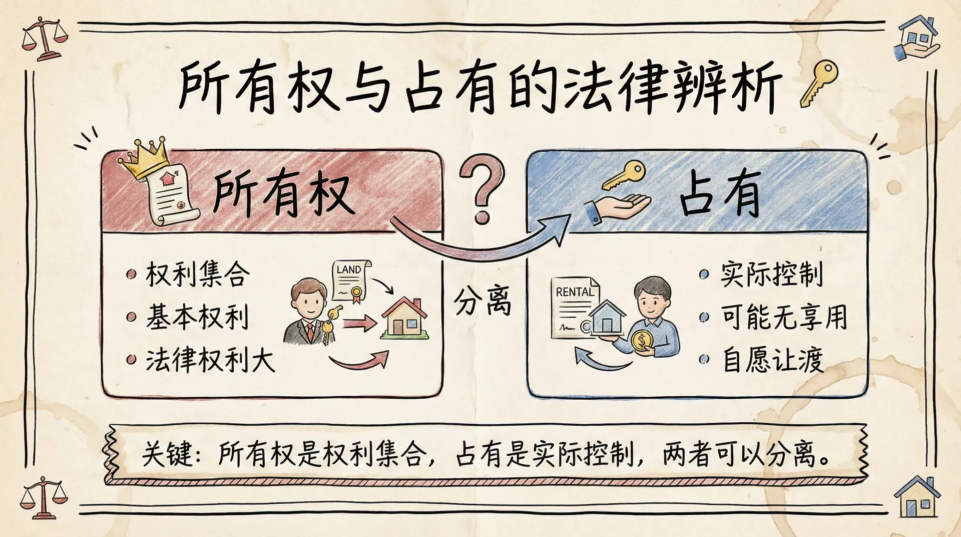 所有权与占有的法律辨析