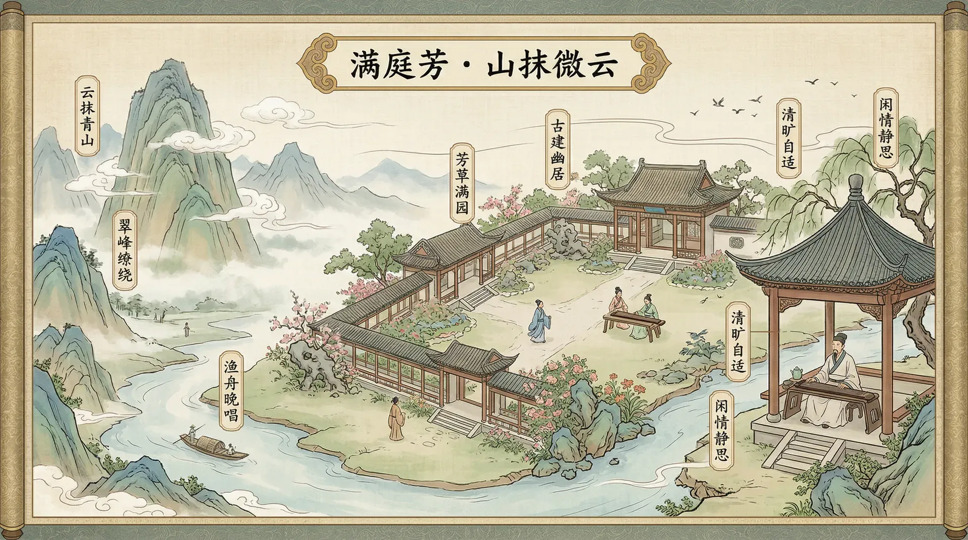 满庭芳·山抹微云