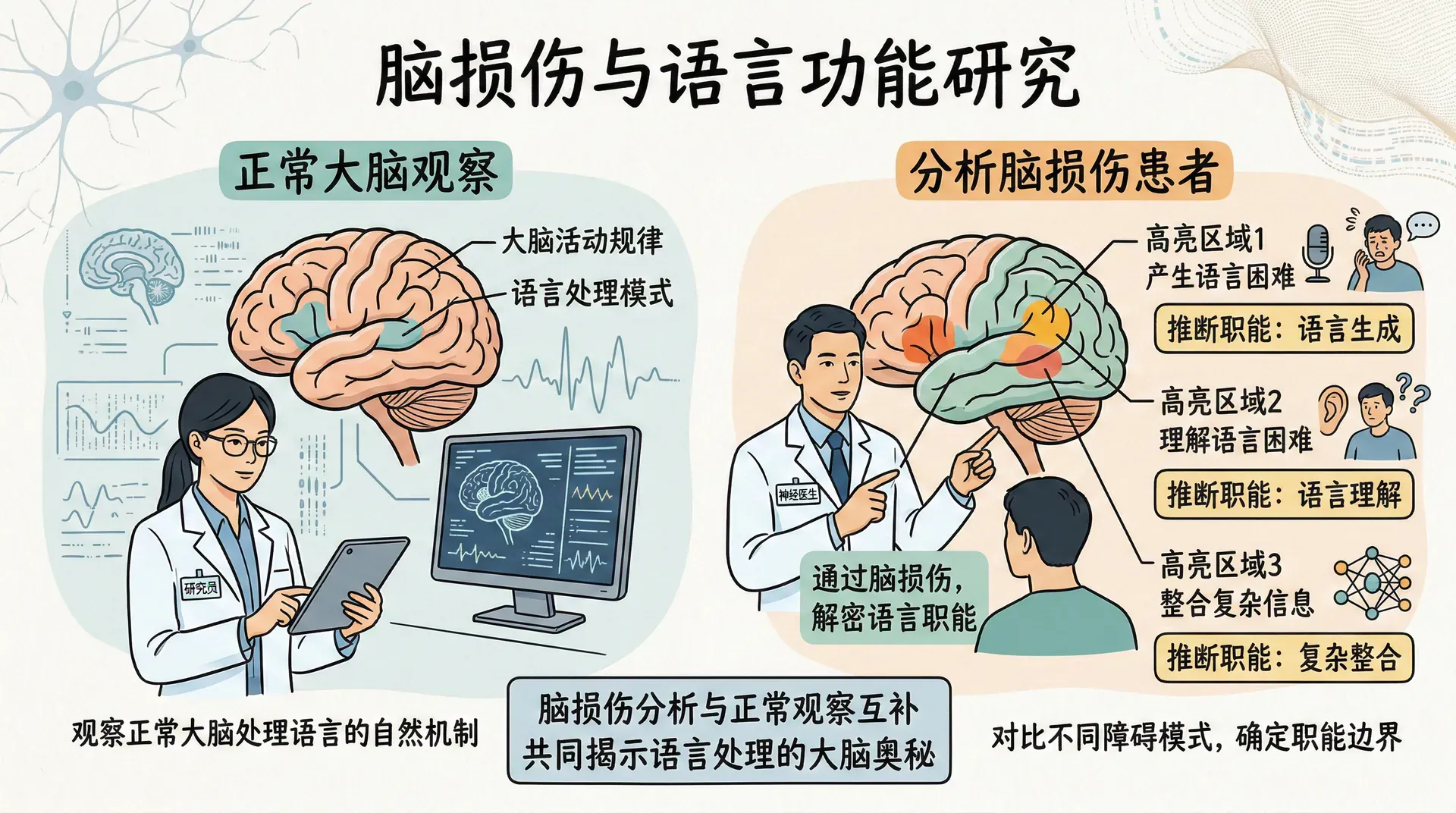 大脑损伤与语言功能
